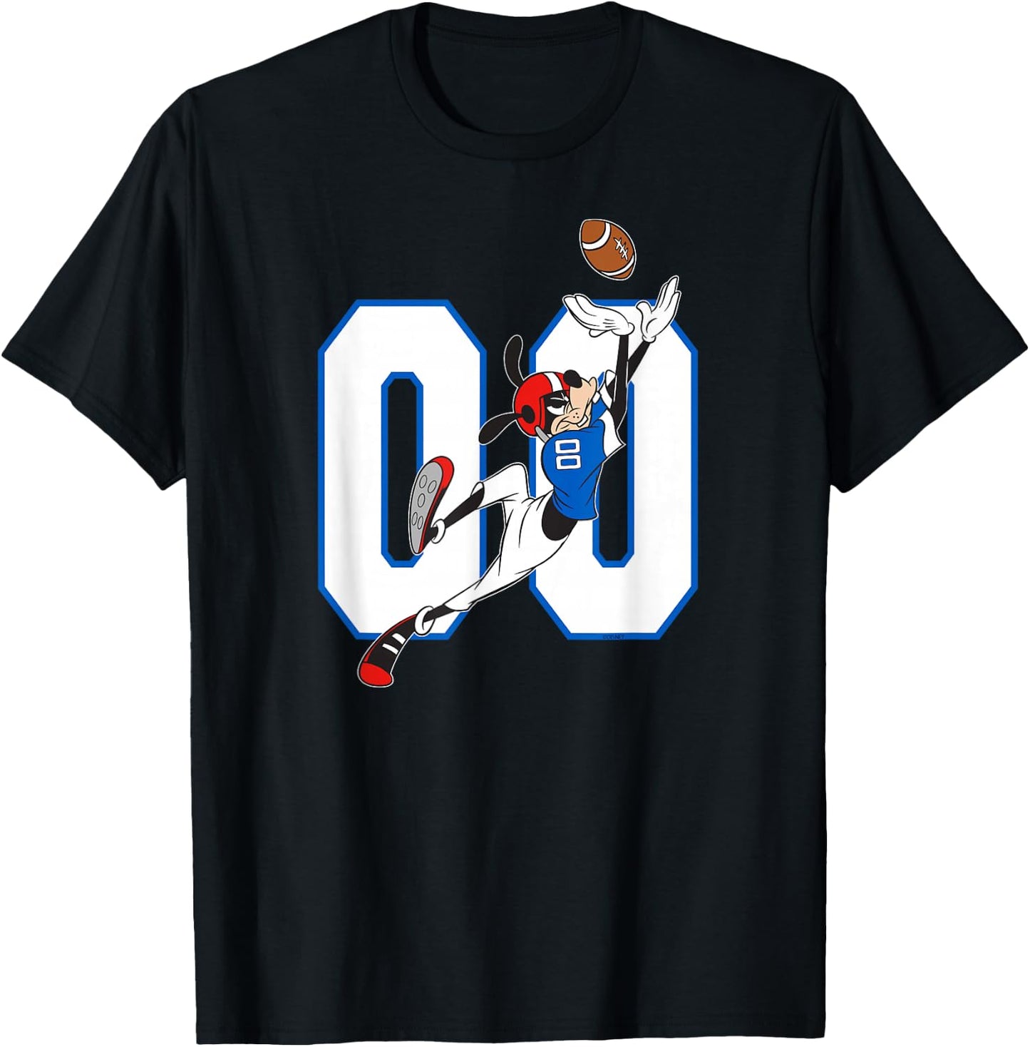 Disney Goofy #00 Football Catch Sports T-Shirt - T-Shirt | Black