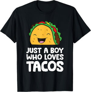 Just a Boy Who Loves Tacos T-Shirt - T-Shirt | Black