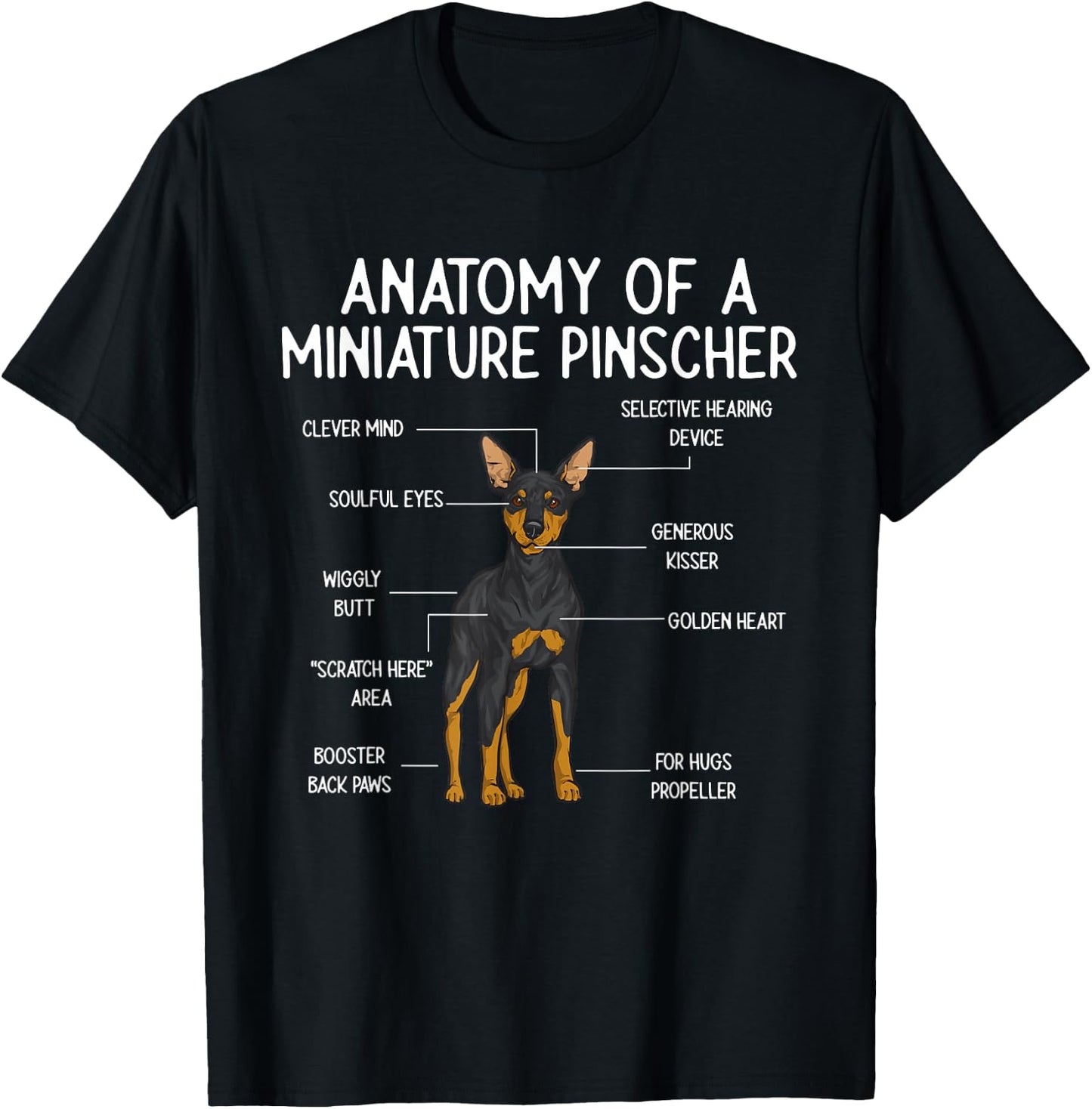 Miniature Pinscher Rehpinscher Min Pin Dog T-Shirt - T-Shirt | Black