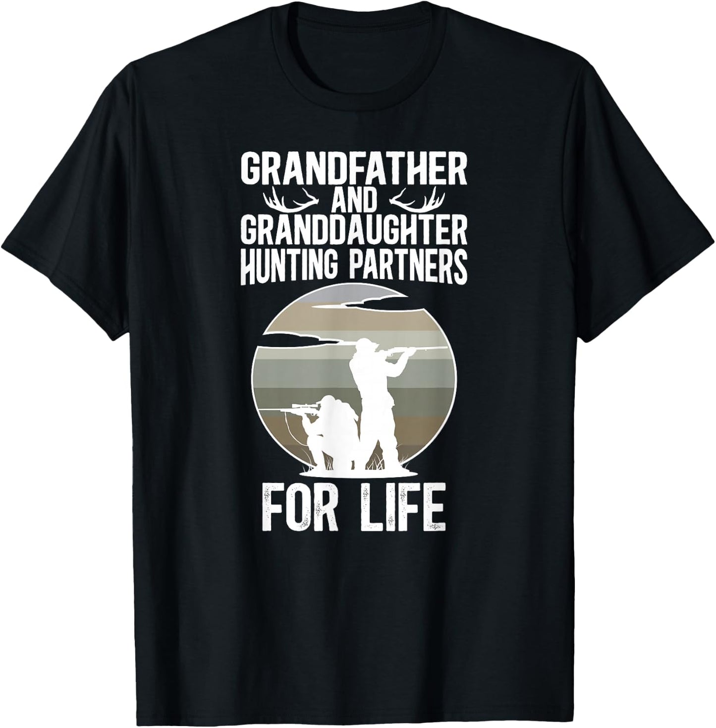 Grandfather And Granddaughter Hunting Buddies T-Shirt - T-Shirt | Black
