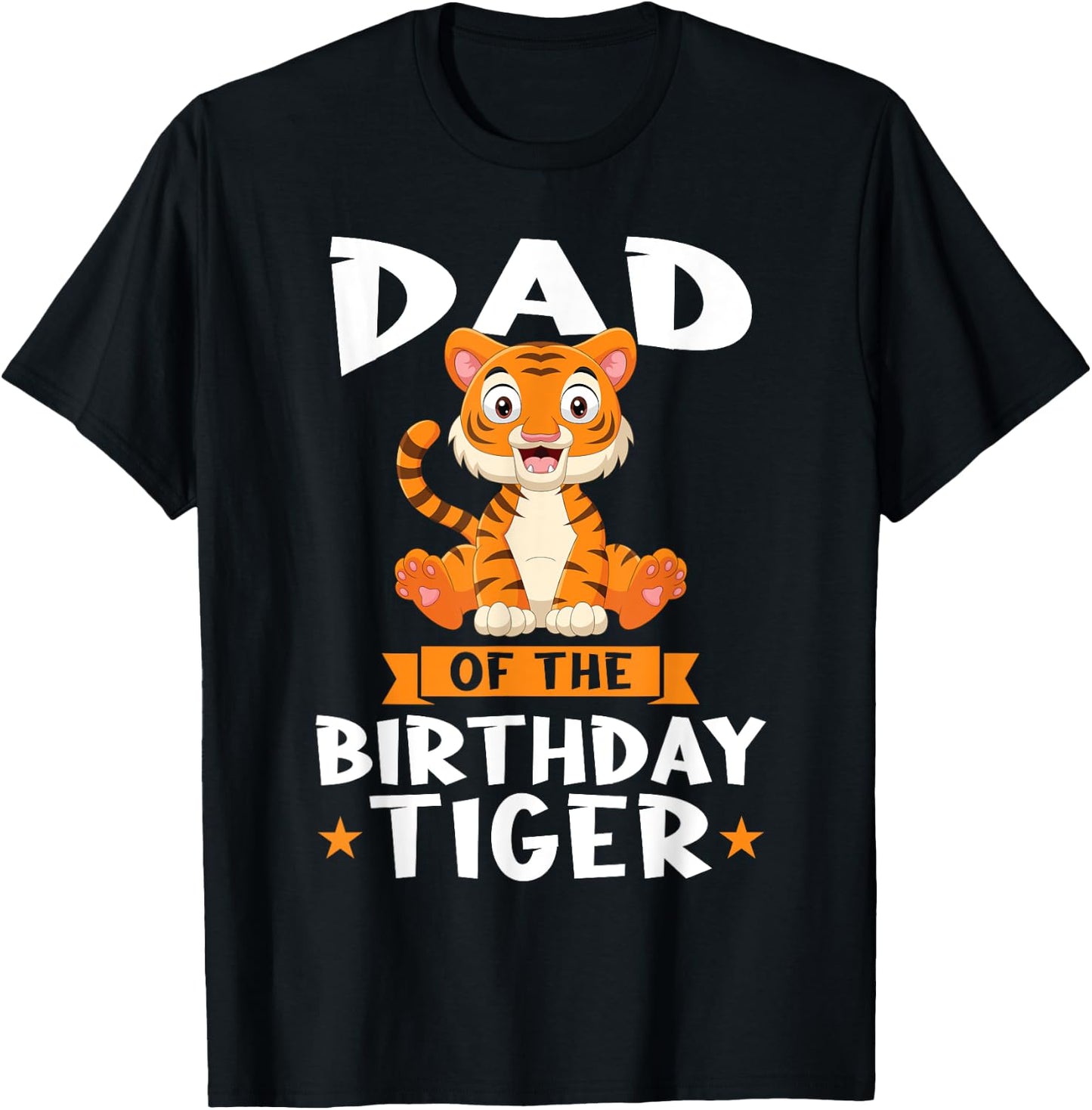Dad of the Birthday Tiger Birthday T-Shirt - T-Shirt | Black