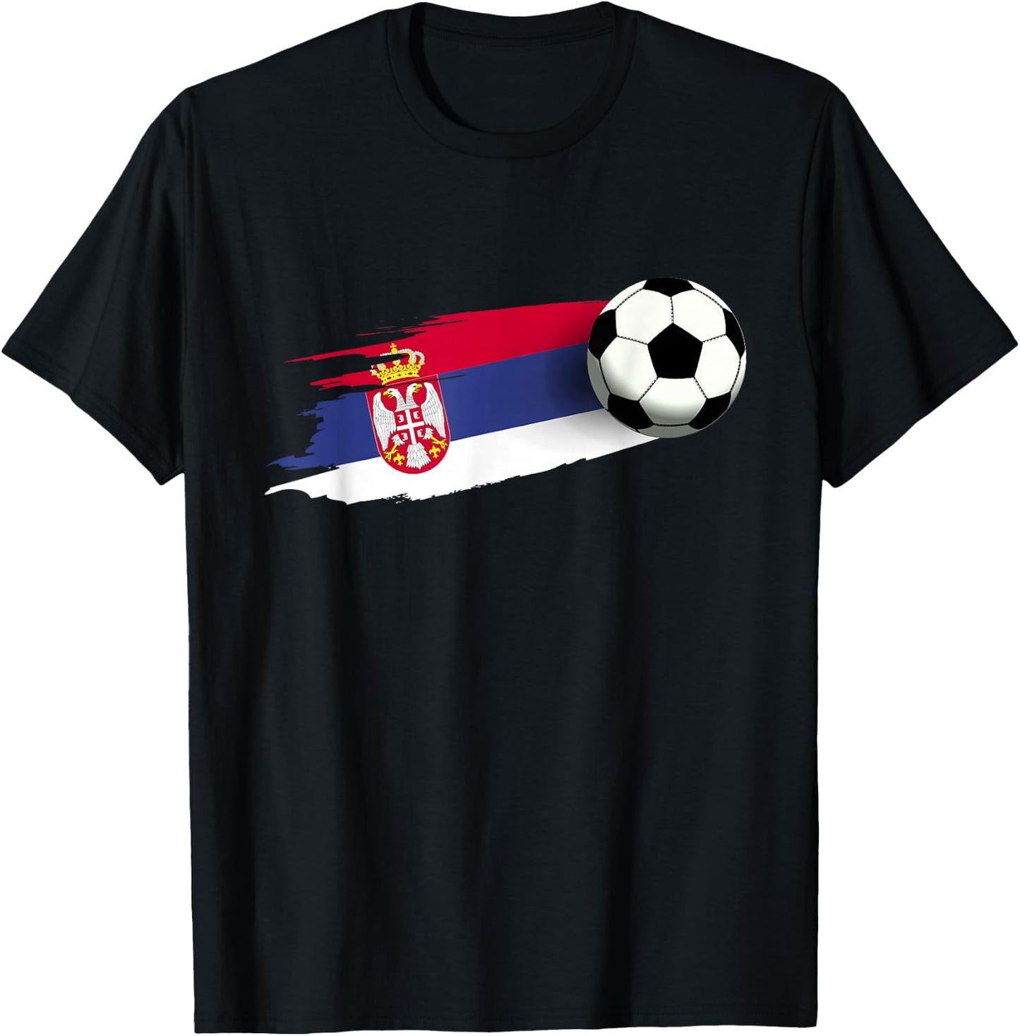 Serbia Flag Jersey Serbian Soccer Team Serb or Serbian T-Shirt - T-Shirt | Black