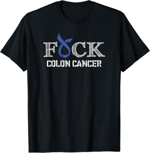 F+ck- Colon Cancer Awareness Supporter Ribbon T-Shirt - T-Shirt | Black