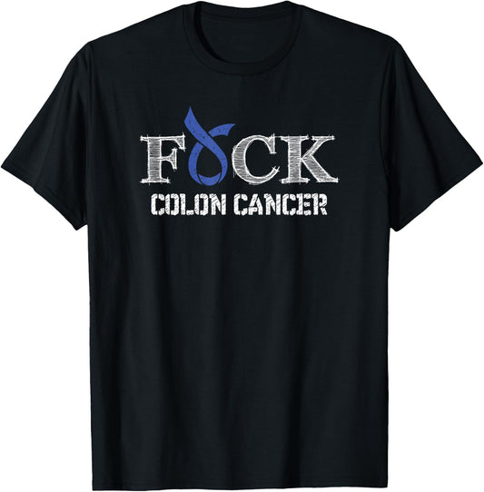 F+ck- Colon Cancer Awareness Supporter Ribbon T-Shirt - T-Shirt | Black