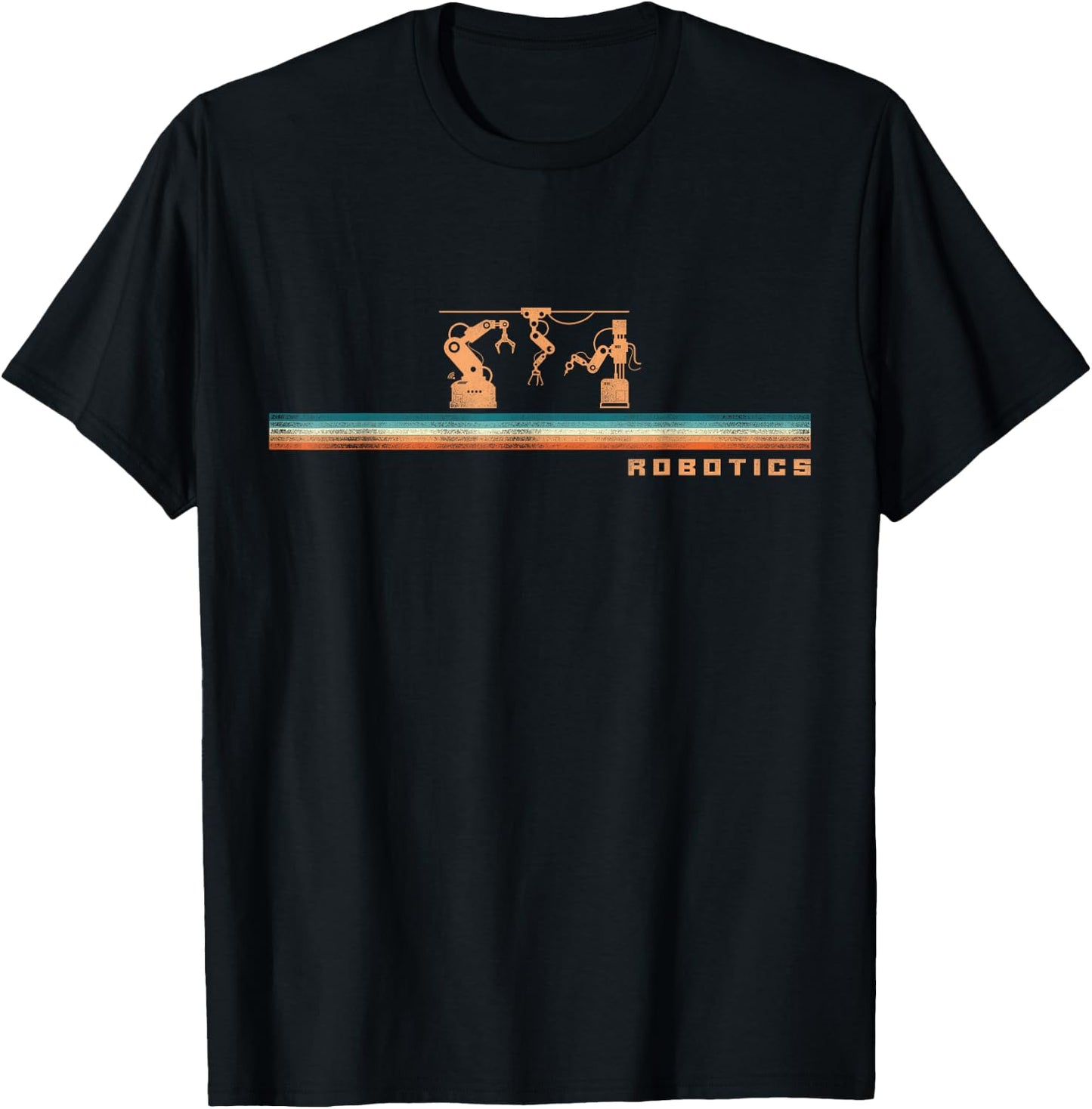 Robot Robotics Engineer Retro Vintage Robotics T-Shirt - T-Shirt | Black