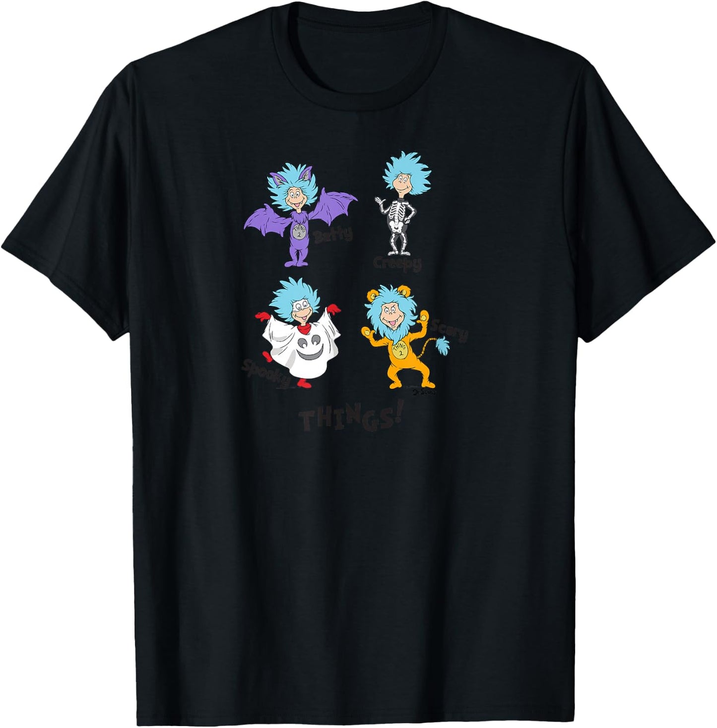 Dr. Seuss Halloween Batty Creepy Spooky Scary Things T-Shirt - T-Shirt | Black