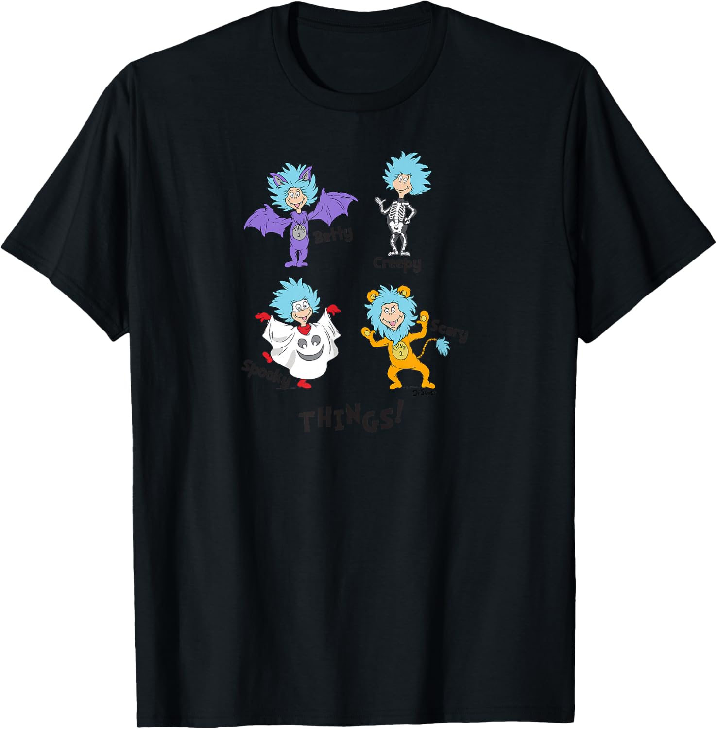 Dr. Seuss Halloween Batty Creepy Spooky Scary Things T-Shirt - T-Shirt | Black