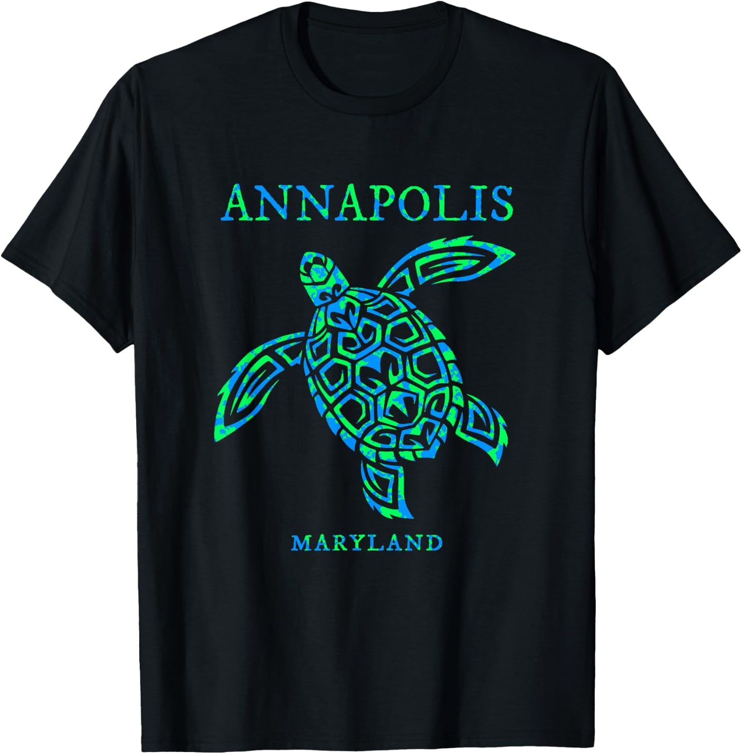 Annapolis Maryland Sea Turtle Boys Girls Vacation Souvenir T-Shirt - T-Shirt | Black