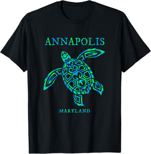 Annapolis Maryland Sea Turtle Boys Girls Vacation Souvenir T-Shirt - T-Shirt | Black