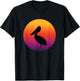 Retro Sunset Pelican Bird Animal Lover Gifts Men Women Youth T-Shirt - T-Shirt | Black