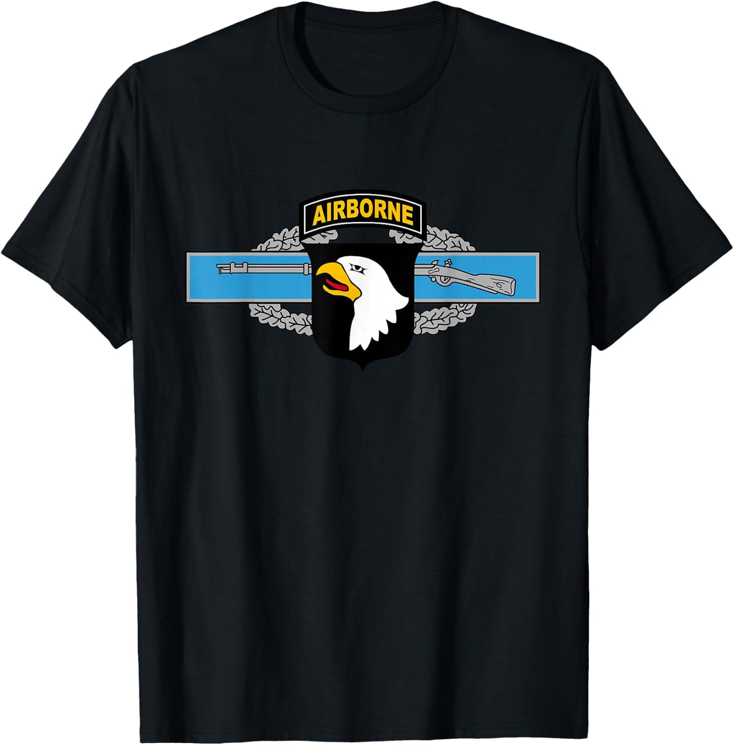101st Airborne Patch - Combat Infantryman Badge (CIB) T-Shirt - T-Shirt | Black
