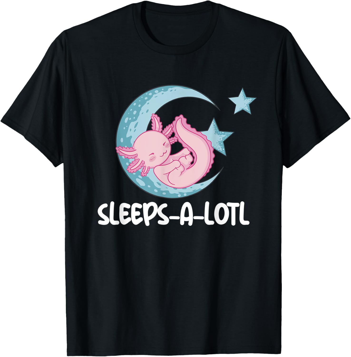 Sleeps-A-Lotl Sleeping Axolotl Kids Sleeping Axolotl T-Shirt - T-Shirt | Black