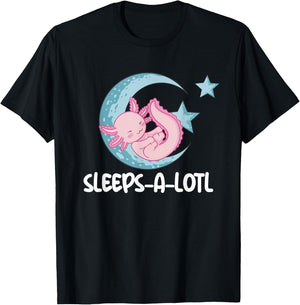Sleeps-A-Lotl Sleeping Axolotl Kids Sleeping Axolotl T-Shirt - T-Shirt | Black