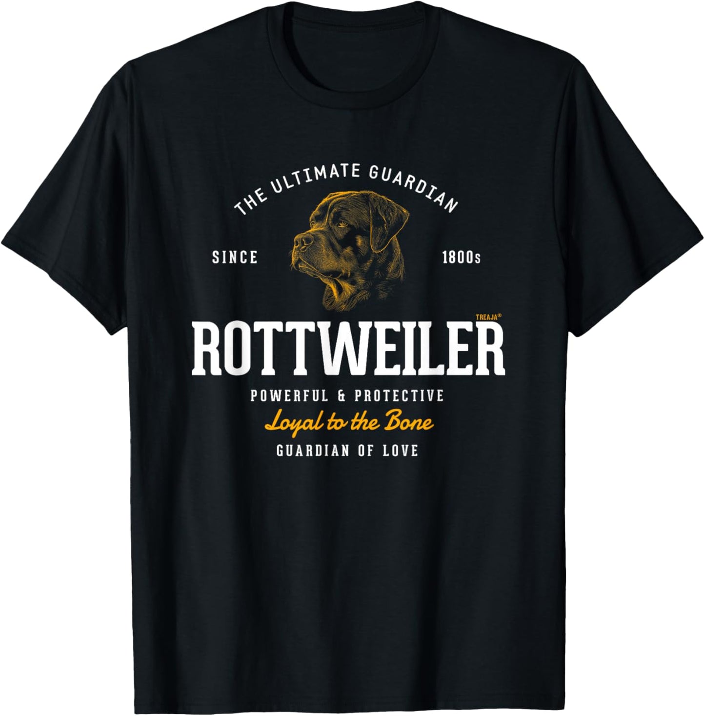 Vintage Styled Retro Rottweiler T-Shirt - T-Shirt | Black