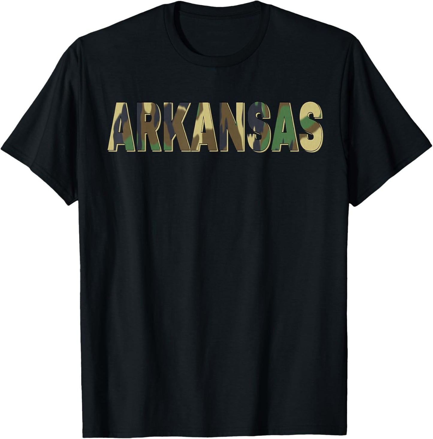 Arkansas Camouflage Men Women & Kids Camo Arkansas T-Shirt - T-Shirt | Black