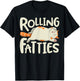 Rolling Fatties Cat Funny Kitty Kitten Lovers Retro Vintage Women Girls Kids T-Shirt - T-Shirt | Black