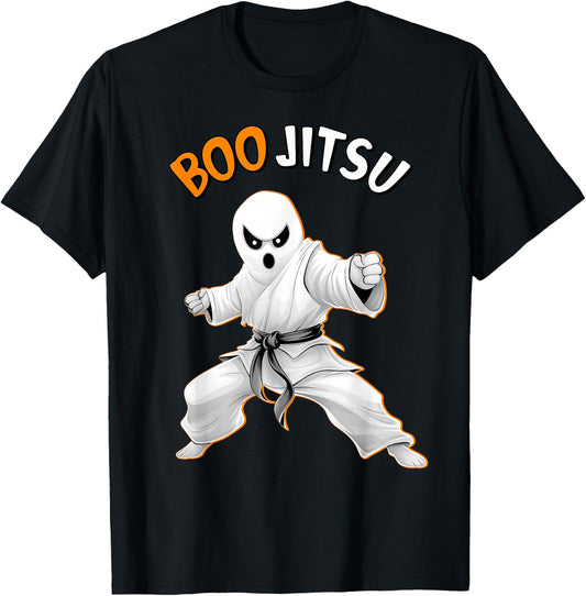 Funny Jiu Jitsu Halloween Ghost Boo Jitsu Martial Art T-Shirt - T-Shirt | Black