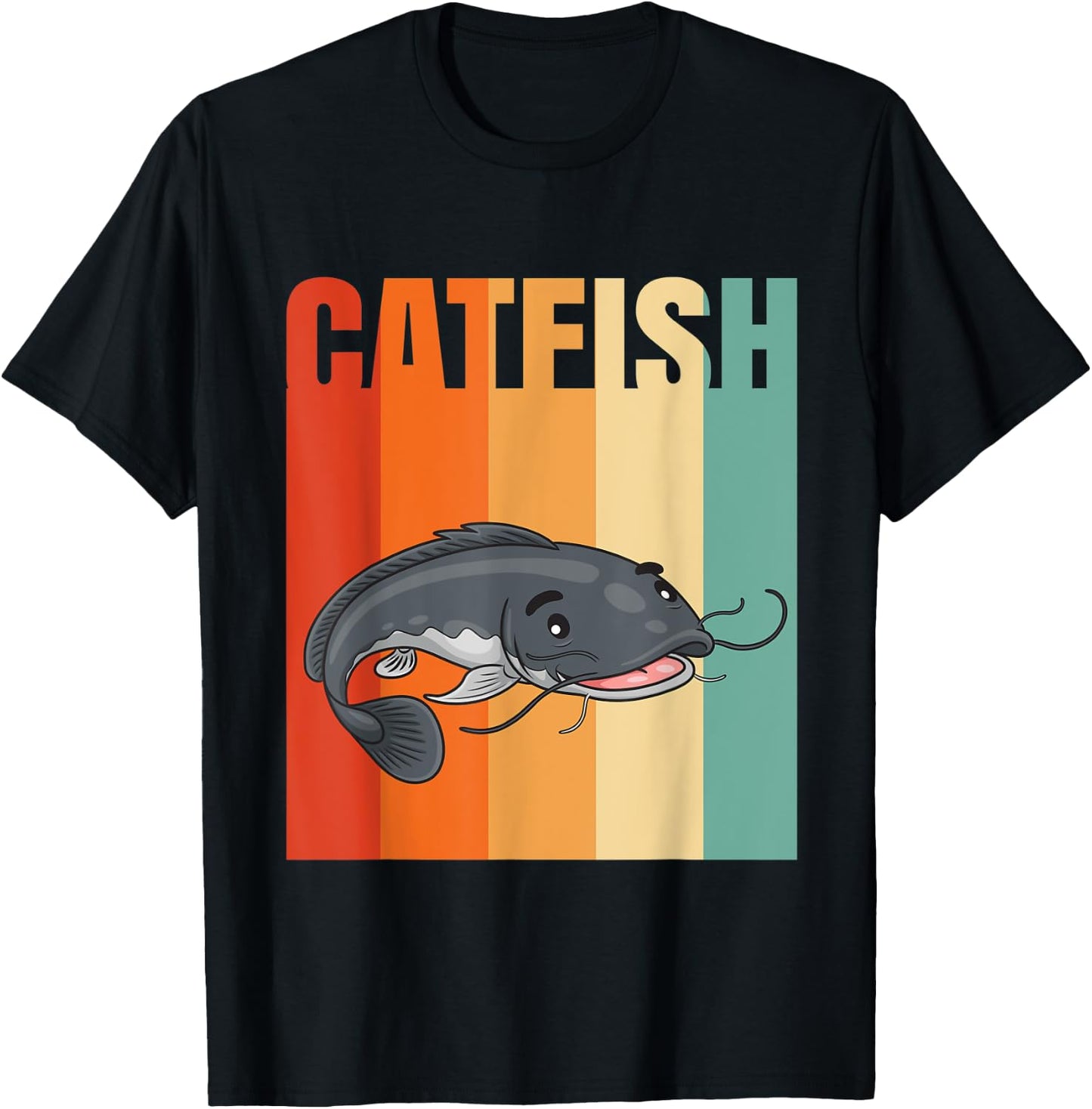 Retro Catfish T-Shirt - T-Shirt | Black