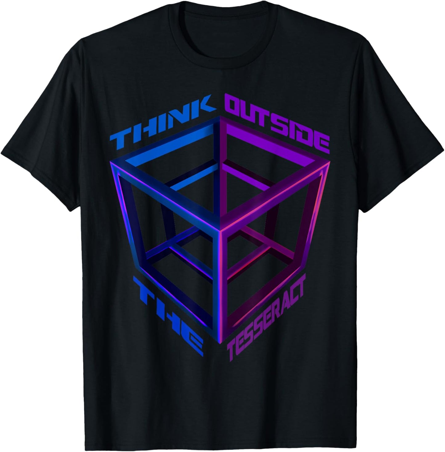 Think Outside The Tesseract Geometry Geek Cube T-Shirt - T-Shirt | Black