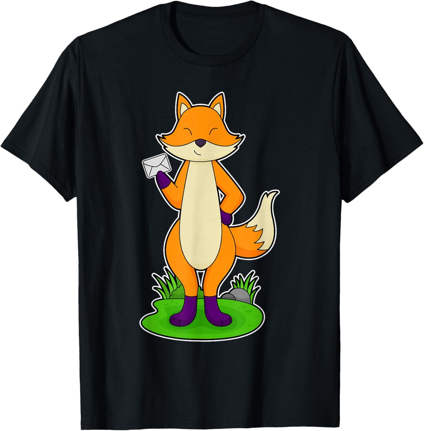 Fox Postman Letter T-Shirt - T-Shirt | Black