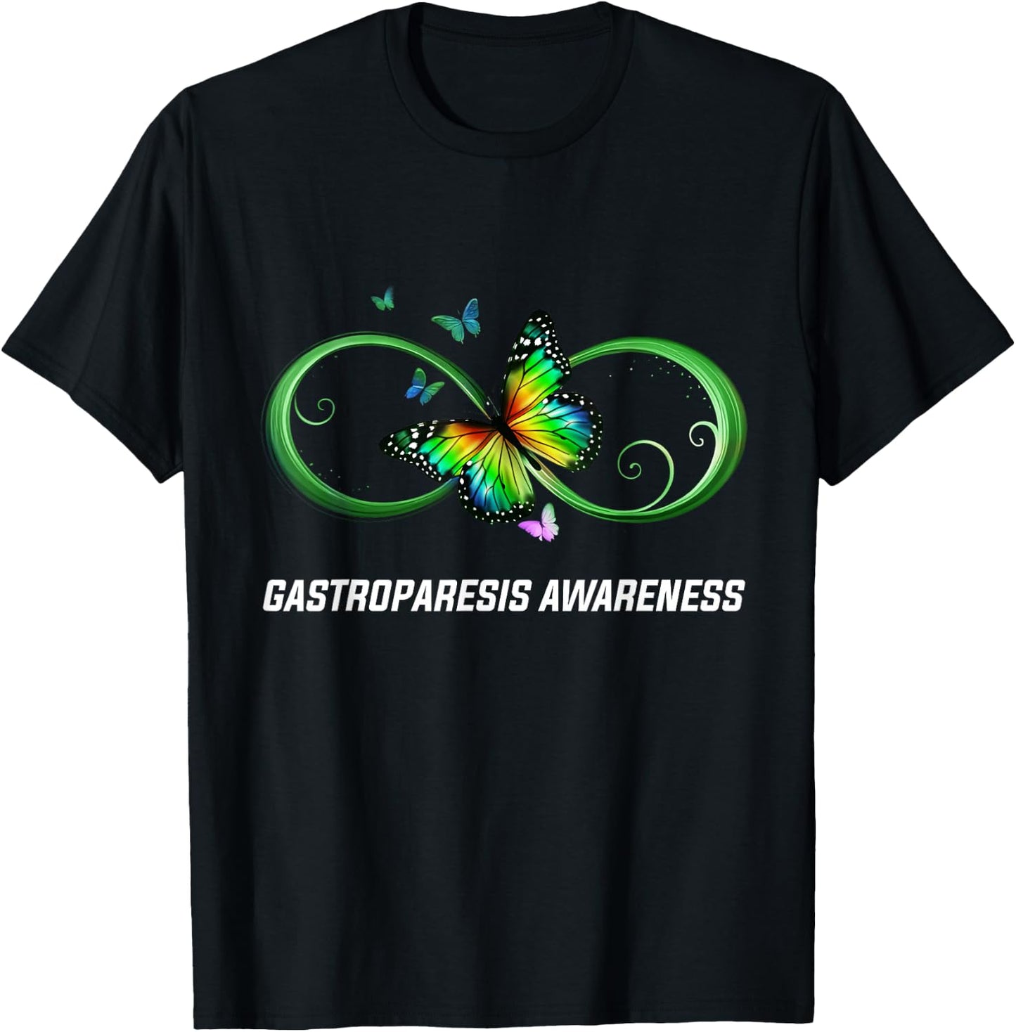 Infinity Butterfly Gastroparesis Awareness T-Shirt - T-Shirt | Black