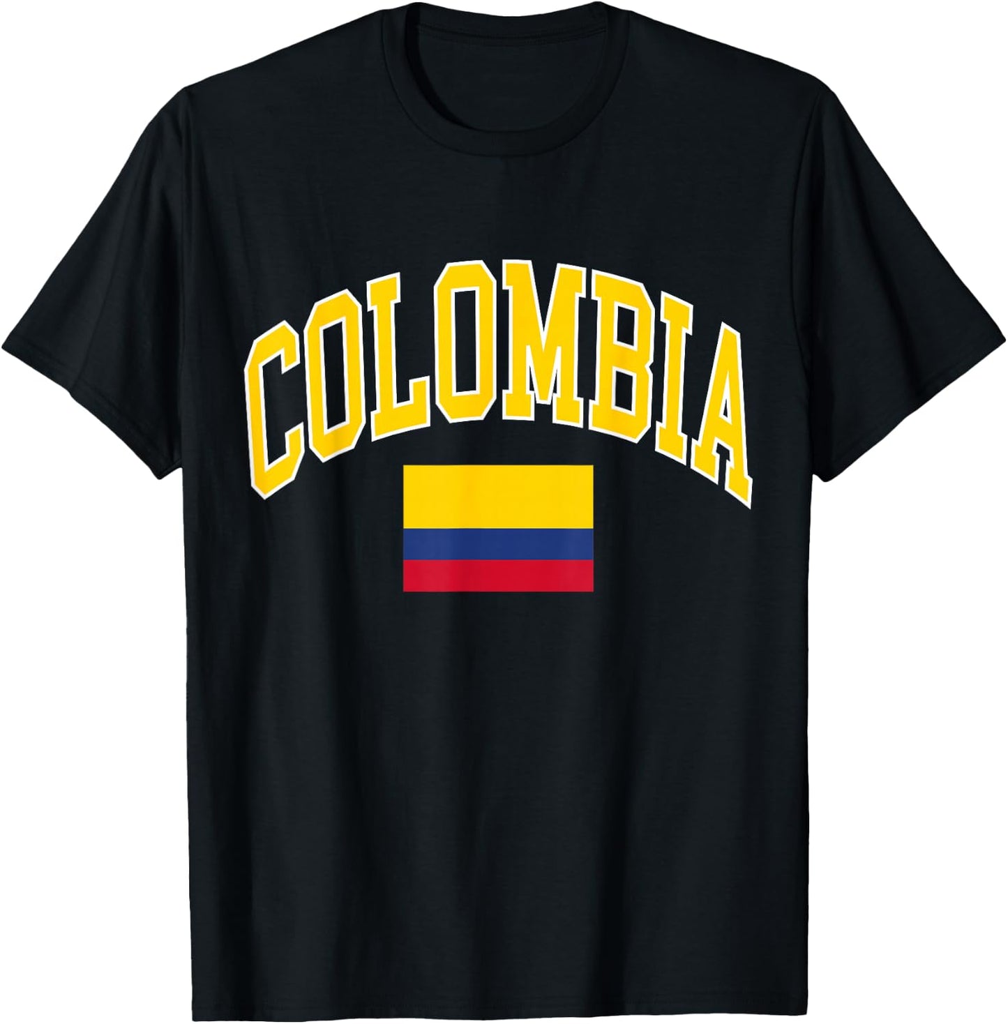 Colombia Designs. Colombia Flag - -Kids, Black, Small, Short Sleeve T-Shirt - T-Shirt | Black