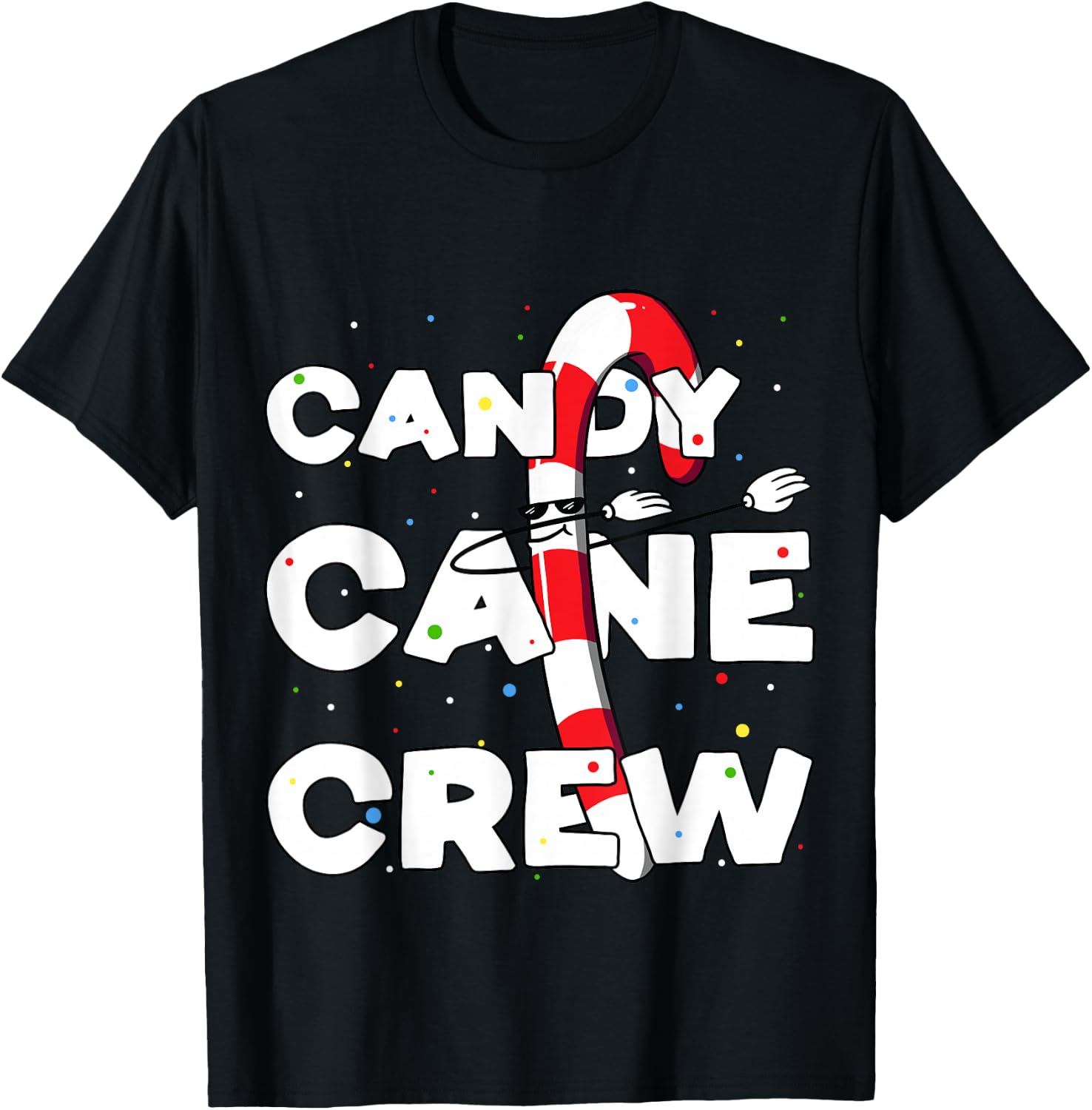 Candy Cane Crew Funny Christmas Candy Lover Dancing Candy T-Shirt - T-Shirt | Black