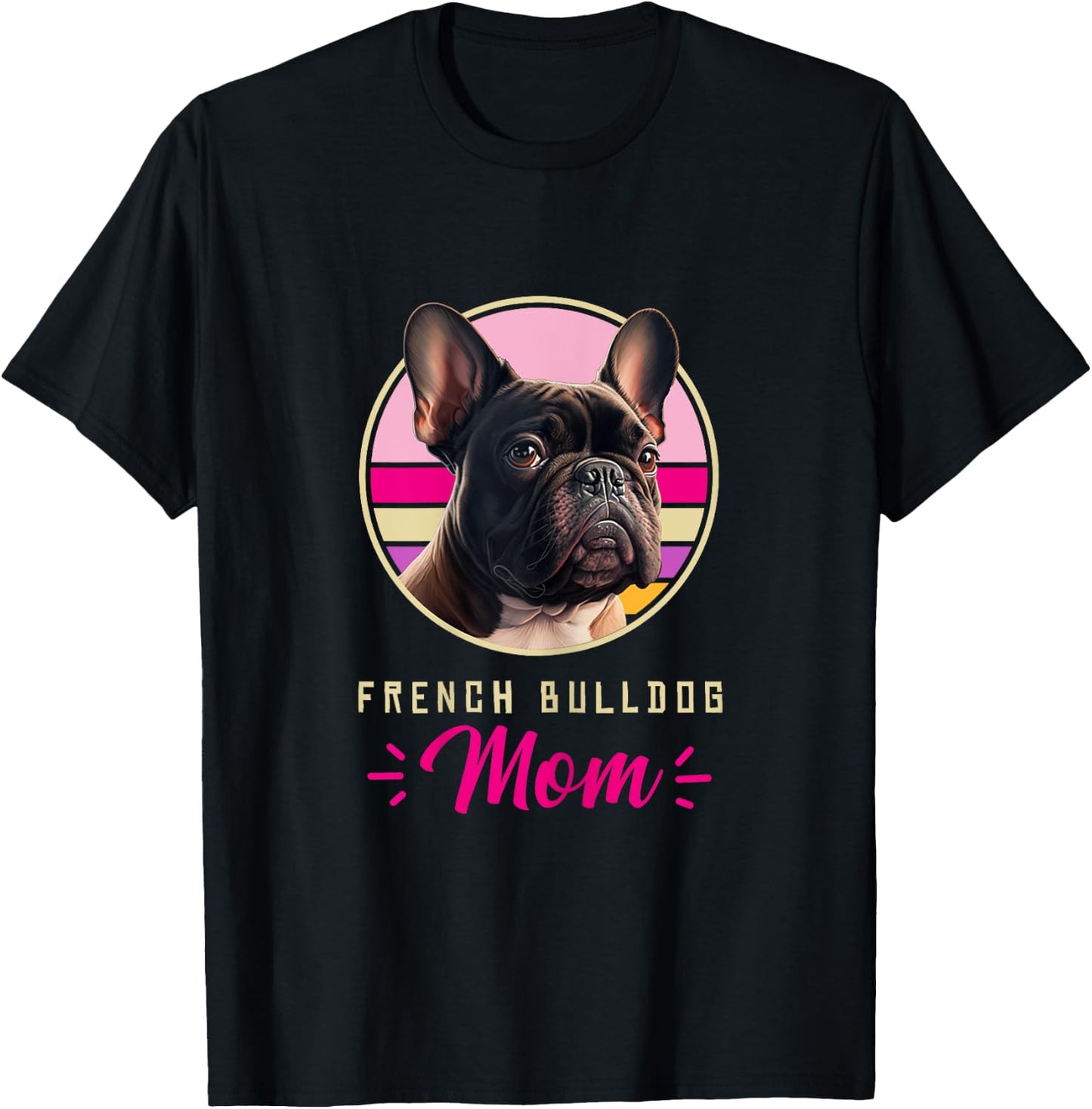 Funny French Bulldog Retro Outfits Clothes Frenchie Dog Mom Women Kids T-Shirt - T-Shirt | Black