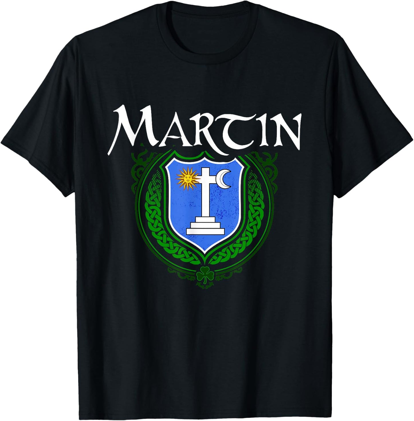 Martin Surname Irish Clan Tartan Badge Ireland T-Shirt - T-Shirt | Black