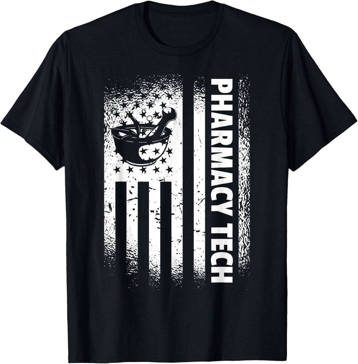Pharmacy Technician American Flag Cute Pharmacy Technician T-Shirt - T-Shirt | Black