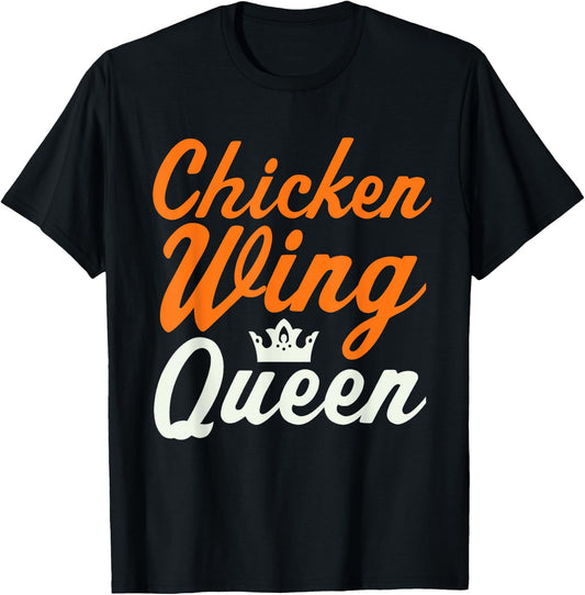 Buffalo Chicken Wing Queen Chicken Wings Lover T-Shirt - T-Shirt | Black