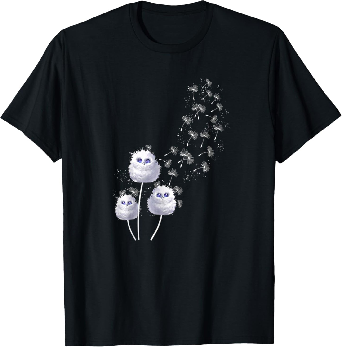 Funny dandelion owls women men motivational T-Shirt - T-Shirt | Black
