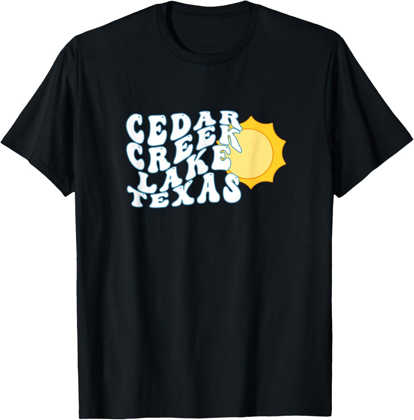 Cedar Creek Lake Texas TX Sunrise Vacation Souvenir T-Shirt - T-Shirt | Black