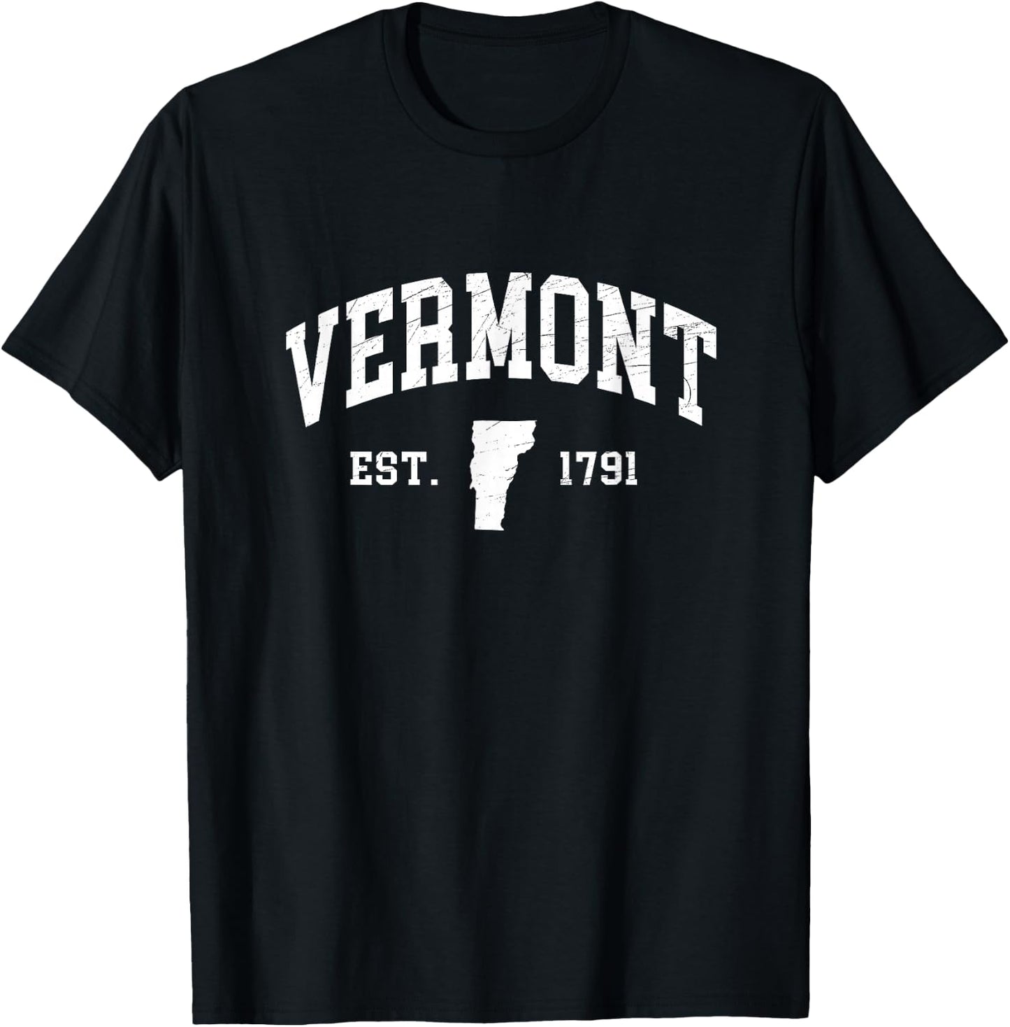 Vermont Est. 1791 - Distressed / Worn Design - Classic T-Shirt - T-Shirt | Black