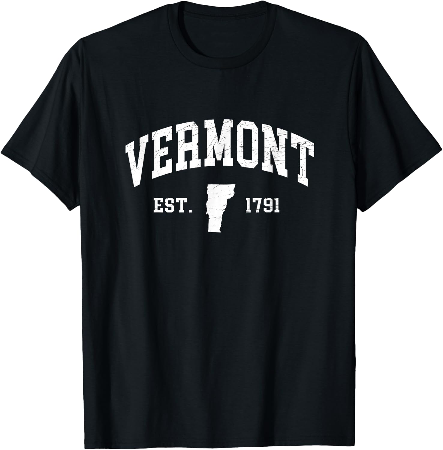 Vermont Est. 1791 - Distressed / Worn Design - Classic T-Shirt - T-Shirt | Black