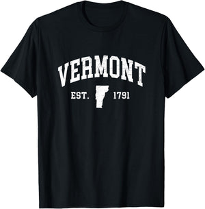 Vermont Est. 1791 - Distressed / Worn Design - Classic T-Shirt - T-Shirt | Black