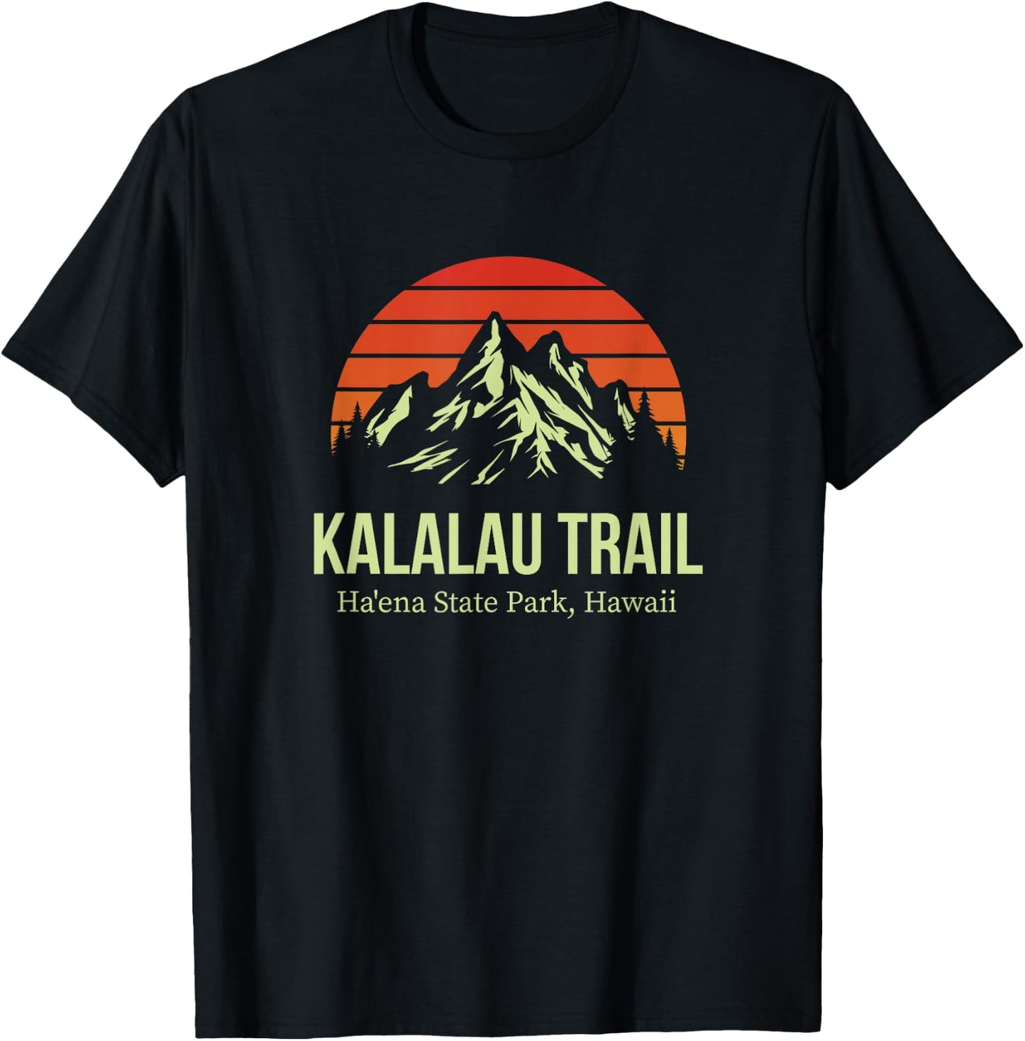 Kalalau Trail Ha'ena State Park Hawaii Outdoors Hiking T-Shirt - T-Shirt | Black