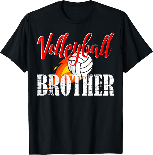 Volleyball Brother Volleyball Lover T-Shirt - T-Shirt | Black