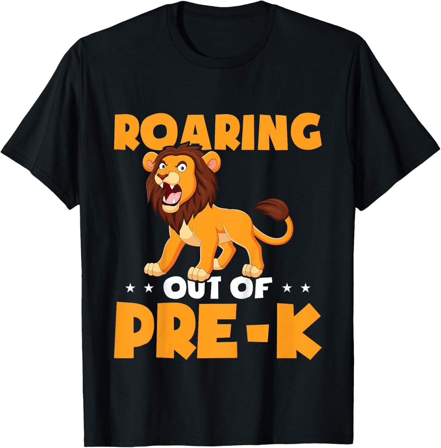 Kids Roaring Out Of Pre-K Graduation Lion Boys Pre-K Graduate T-Shirt - T-Shirt | Black