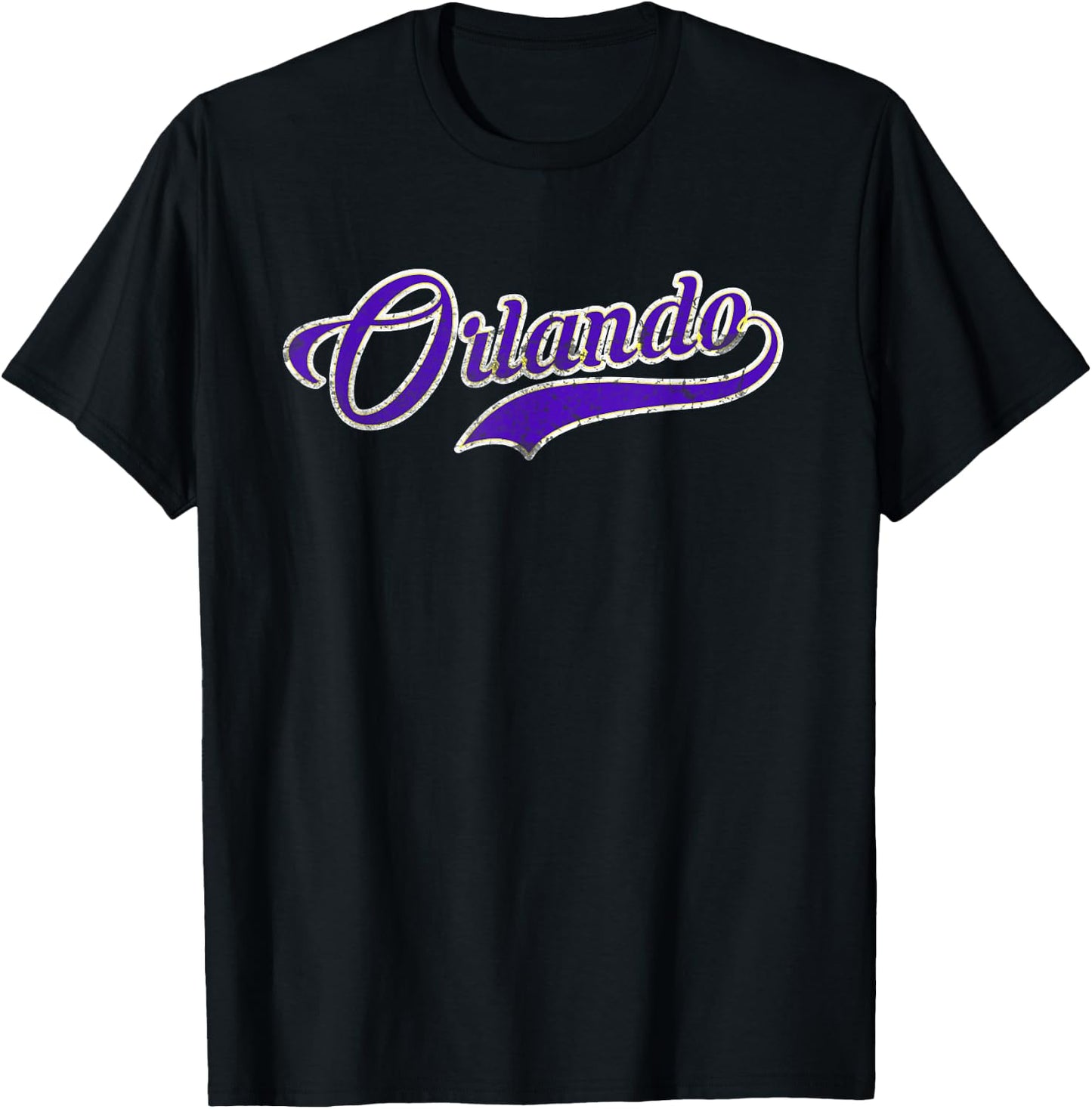 Retrocity Orlando Soccer Fan Vintage - -Adults, Black, Small, Short Sleeve T-Shirt - T-Shirt | Black