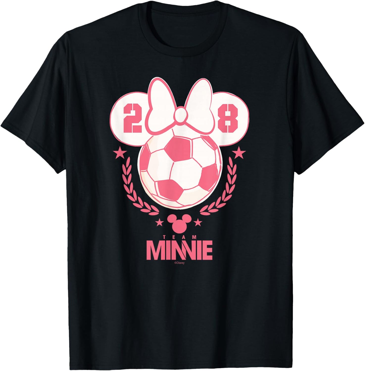 Disney Minnie Mouse Sports Soccer Team Minnie 28 Football T-Shirt - T-Shirt | Black