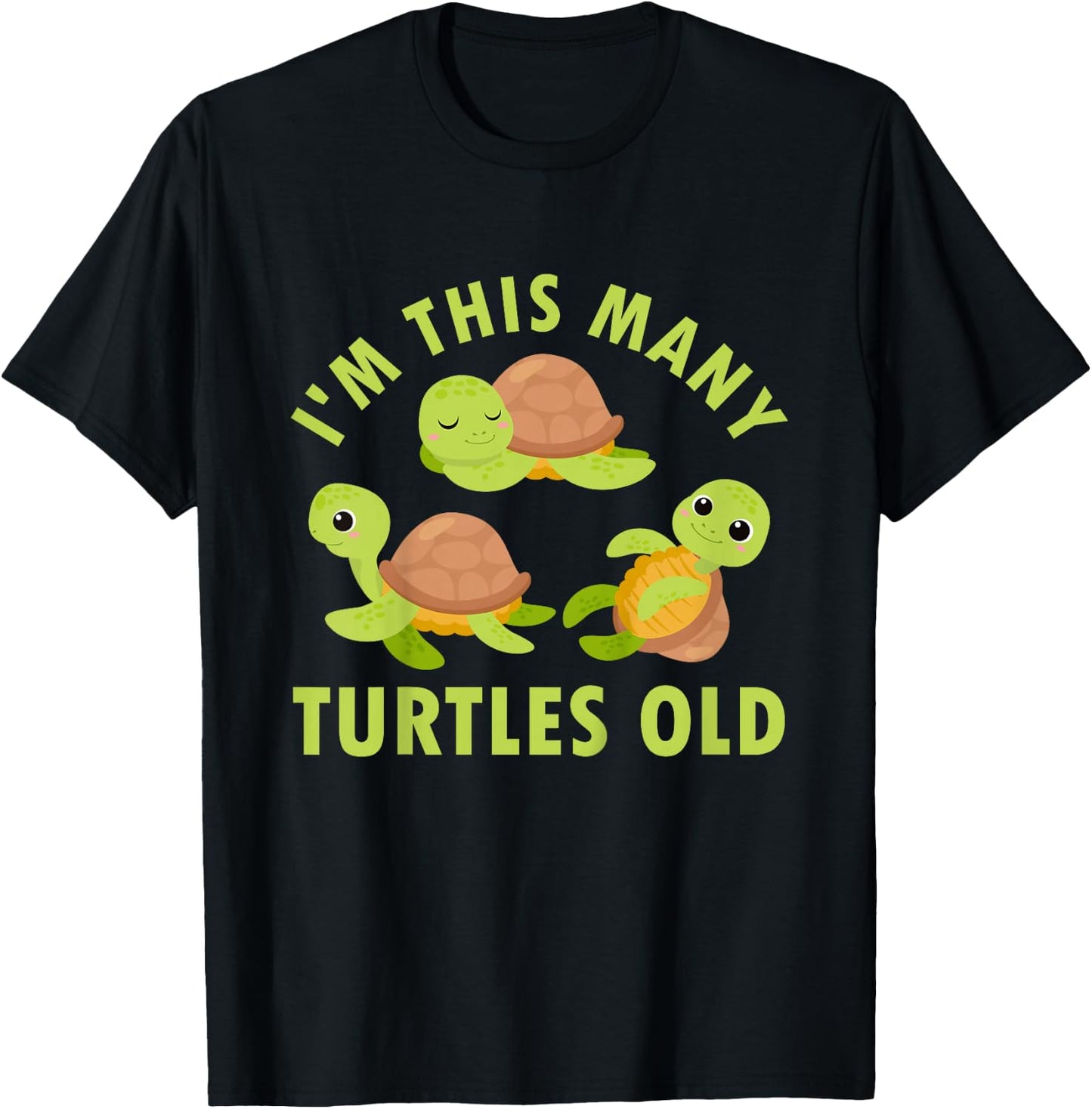 Kids 3 Year Old Boy Sea Turtles Old 3rd Birthday Kids T-Shirt - T-Shirt | Black
