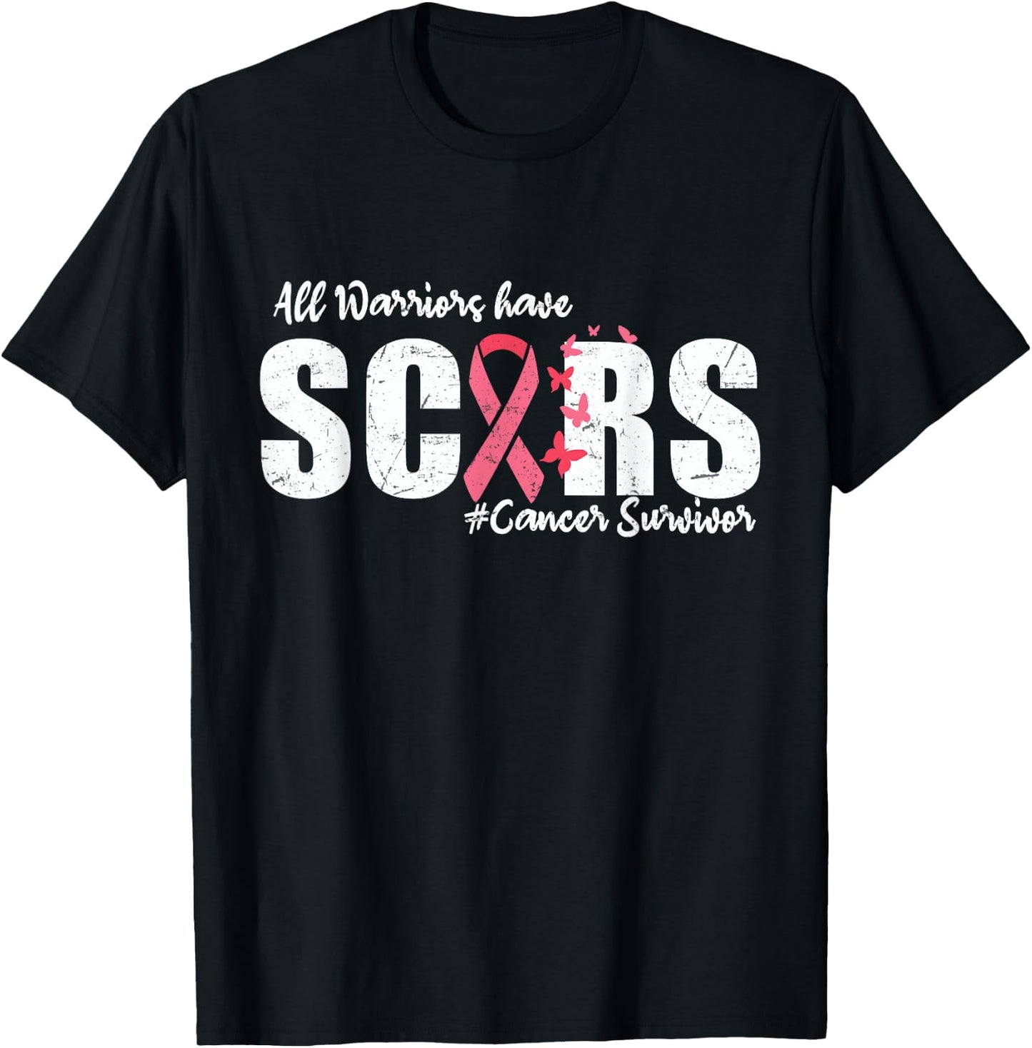 All Warriors Have Scars Cancer Survivor Breast Cancer Women T-Shirt - T-Shirt | Black