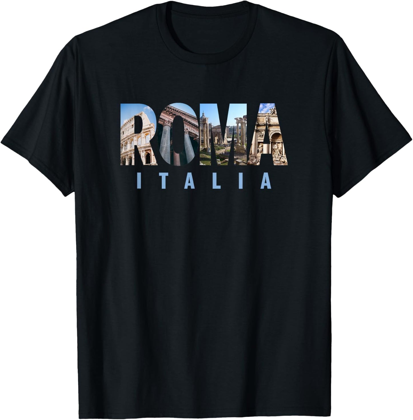 Rome Italy Landmarks T-Shirt - T-Shirt | Black