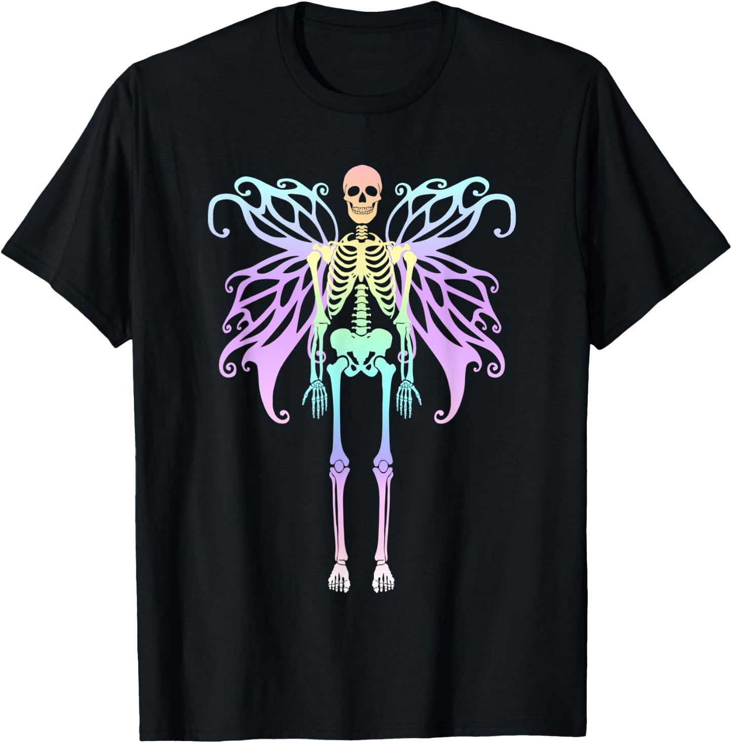 Skeleton Fairy Fairycore Aesthetic Pastel Goth Fairywave T-Shirt - T-Shirt | Black