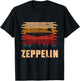 Retro Zeppelin 70s 80s Dirigible Airship Zepelin Zepplin T-Shirt - T-Shirt | Black