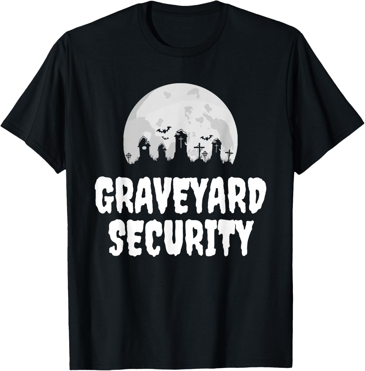 Halloween Graveyard Security Funny Zero Effort Lazy Costume T-Shirt - T-Shirt | Black