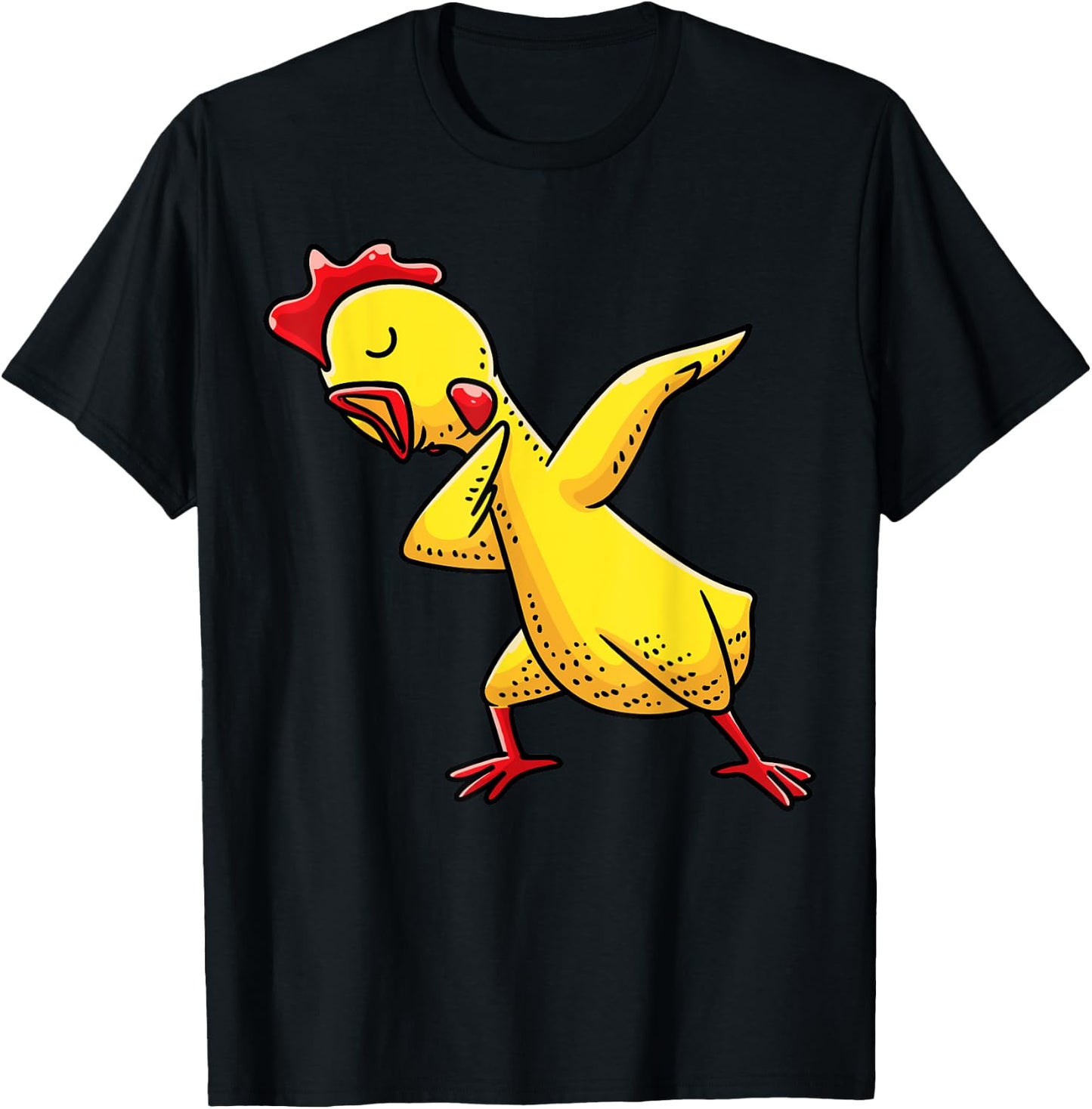 Dabbing Rubber Chicken Funny Men Women Kids T-Shirt - T-Shirt | Black