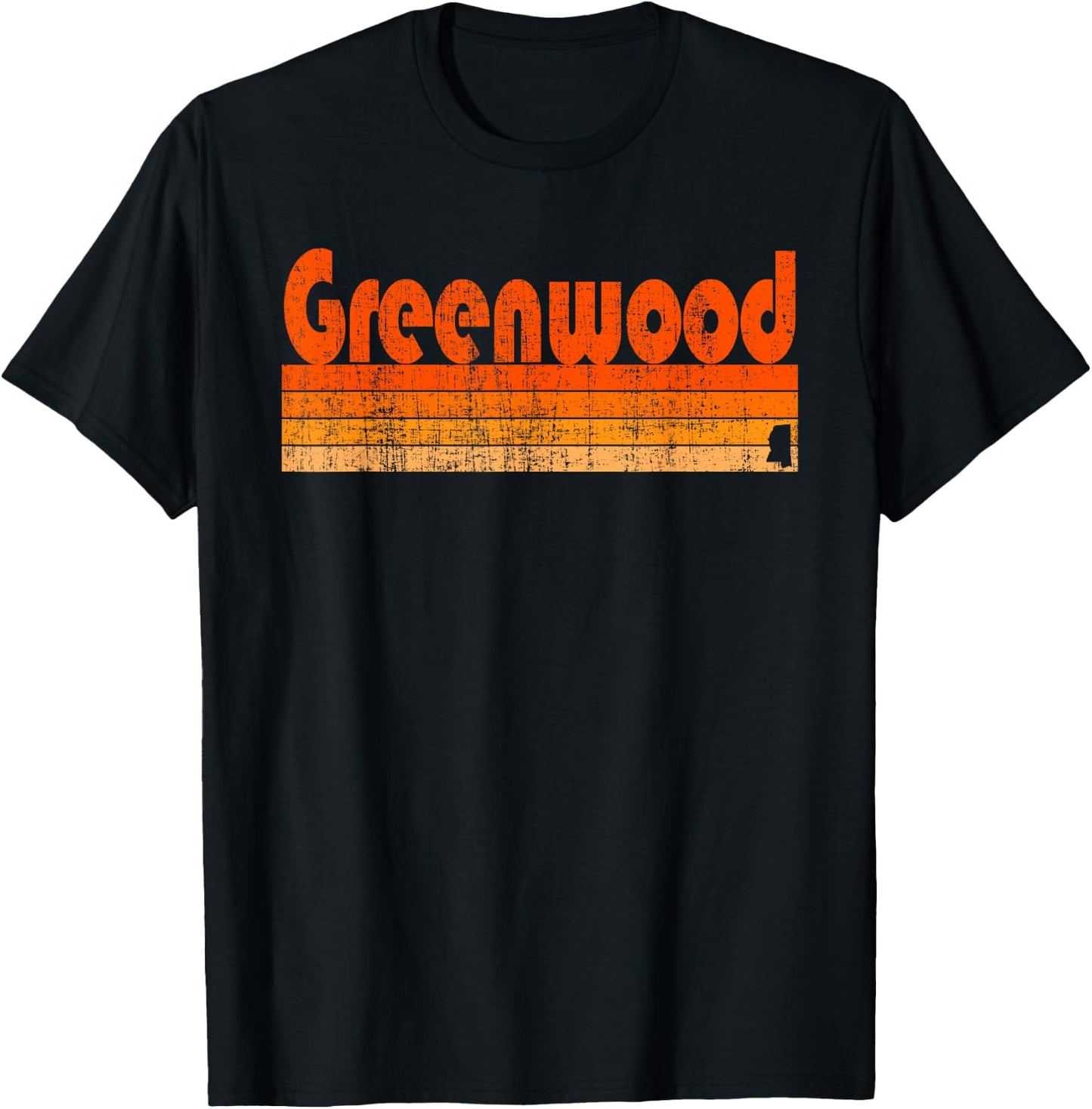 Greenwood, Mississippi Retro 80s Style T-Shirt - T-Shirt | Black