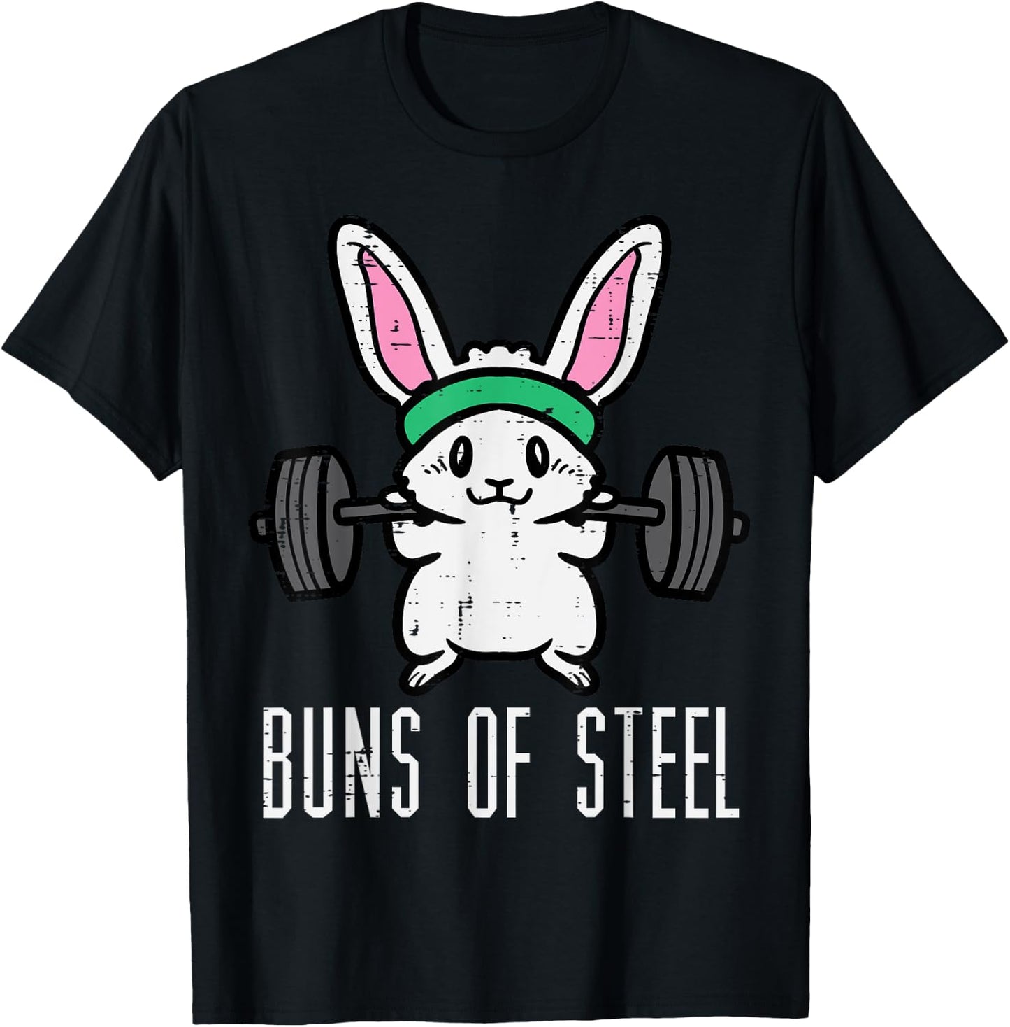 Easter Bunny Buns Of Steel Funny Workout Gym Women Girls T-Shirt - T-Shirt | Black